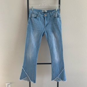Light-Wash Crop Flair Jeans